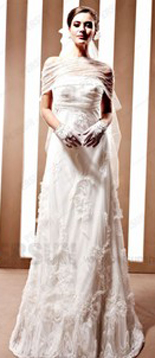 Tr?gerloses Applikation Pinsel-Schleppe Spitze Brautkleid