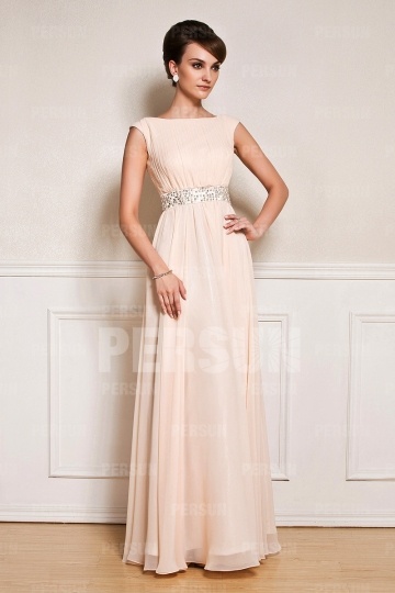 Rosa-Lang-A-Linie-Abendkleid-Persunkleid